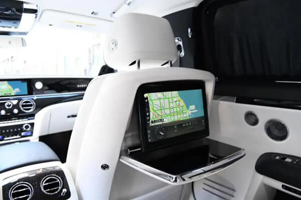 rolls royce with tablet